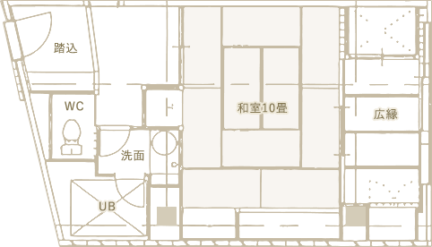 通常客室 和室10畳 間取り図